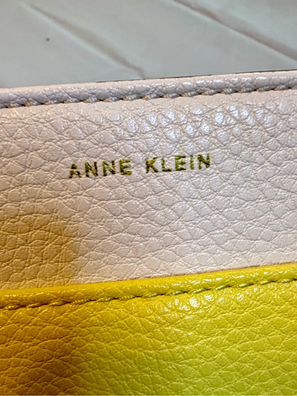 Anne Klein Yellow, White and Gray Leather Crossbody with Floral Scarf - Picture 6 of 8